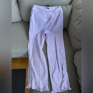 Nasty Gal lilac high waisted wide lag pants (US 8) (UK 12)